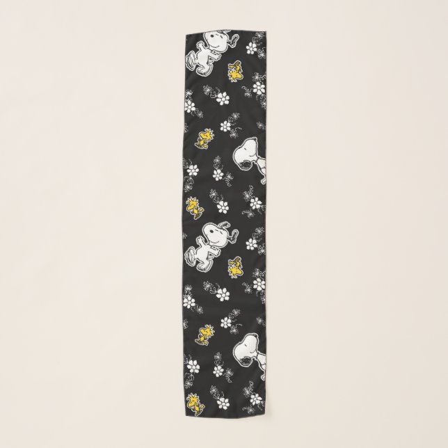 Snoopy & Woodstock Fun & Flowers Scarf (Front)