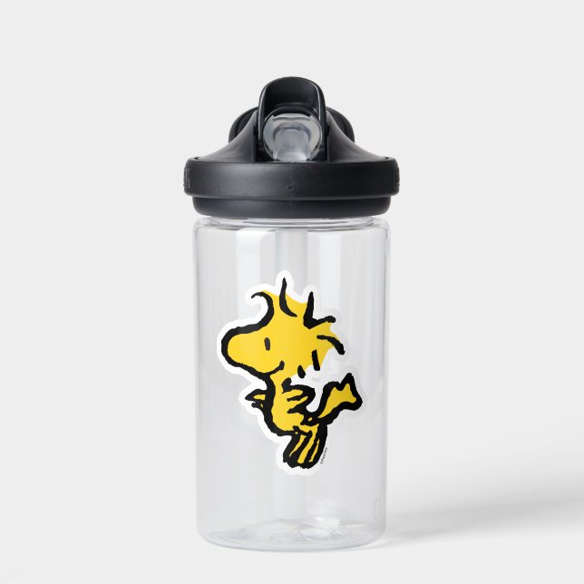 Snoopy & Woodstock Fun & Flowers Water Bottle (Front)