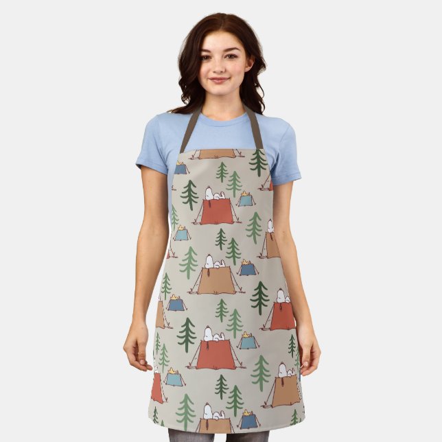 Snoopy & Woodstock Go Camping Pattern Apron (Worn)