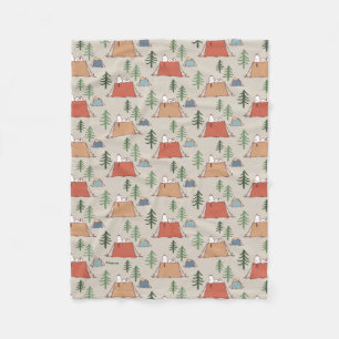 Snoopy & Woodstock Go Camping Pattern Fleece Blanket