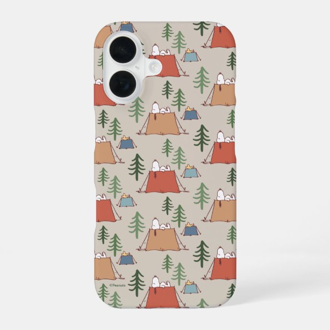 Snoopy & Woodstock Go Camping Pattern Iphone Case (Back)
