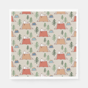 Snoopy & Woodstock Go Camping Pattern Napkins