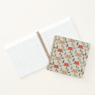Snoopy & Woodstock Go Camping Pattern Notebook