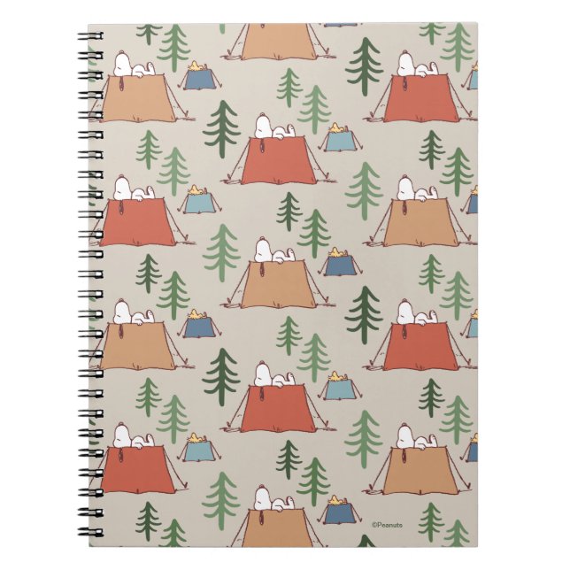 Snoopy & Woodstock Go Camping Pattern Notebook (Front)