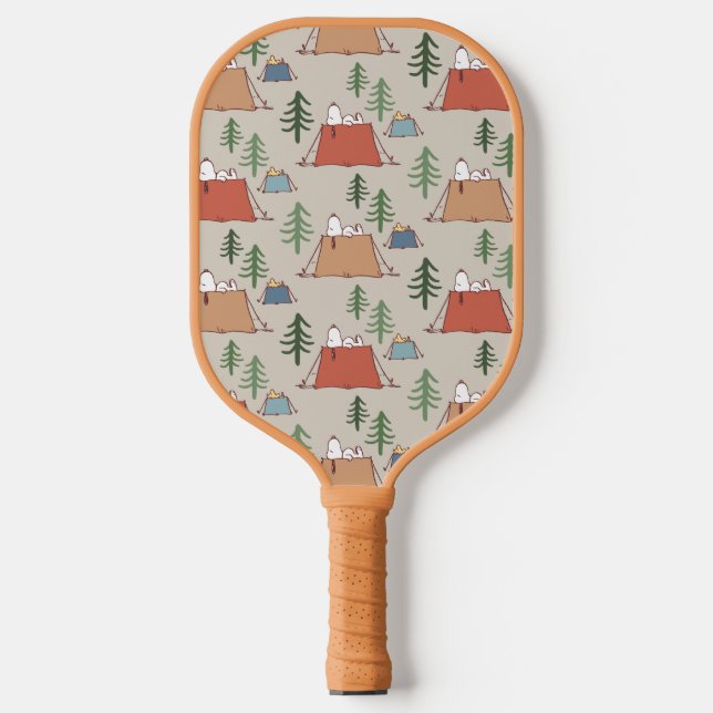 Snoopy & Woodstock Go Camping Pattern Pickleball Paddle (Front)