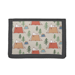 Snoopy & Woodstock Go Camping Pattern Trifold Wallet