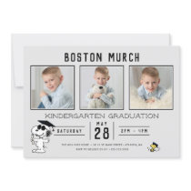 Snoopy & Woodstock Graduation with 3 Photos Invitation