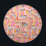 Snoopy & Woodstock Groovy Vibes Orange Pattern Dart Board<br><div class="desc">Check out this groovy Peanuts pattern featuring Snoopy and Woodstock.</div>