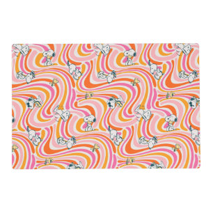 Snoopy & Woodstock Groovy Vibes Orange Pattern Placemat