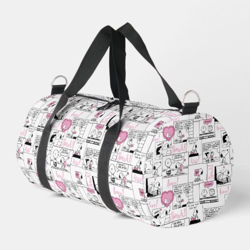 Snoopy  Woodstock Groovy Vibes Purple Pattern Duffle Bag