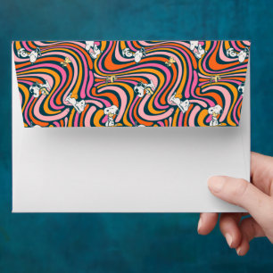 Snoopy & Woodstock Groovy Vibes Purple Pattern Envelope