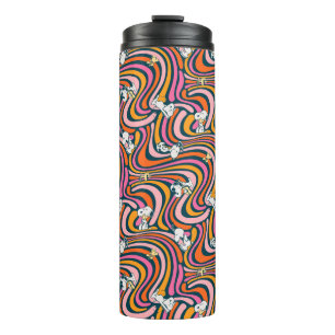 Snoopy & Woodstock Groovy Vibes Purple Pattern Thermal Tumbler