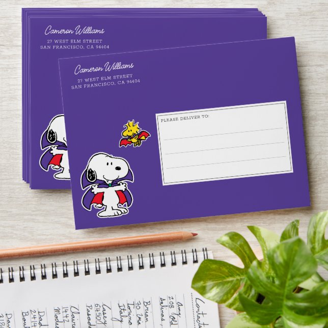 Snoopy & Woodstock Halloween Envelope (Stacked)
