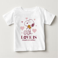 Snoopy & Woodstock - Love is Snuggles & Cuddles Baby T-Shirt