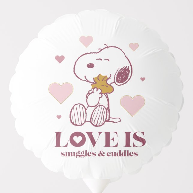 Snoopy & Woodstock - Love is Snuggles & Cuddles Balloon (Front)
