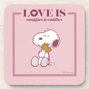 Snoopy & Woodstock - Love is Snuggles & Cuddles Beverage Coaster