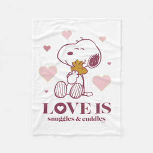 Snoopy & Woodstock Love is Snuggles & Cuddles Fleece Blanket