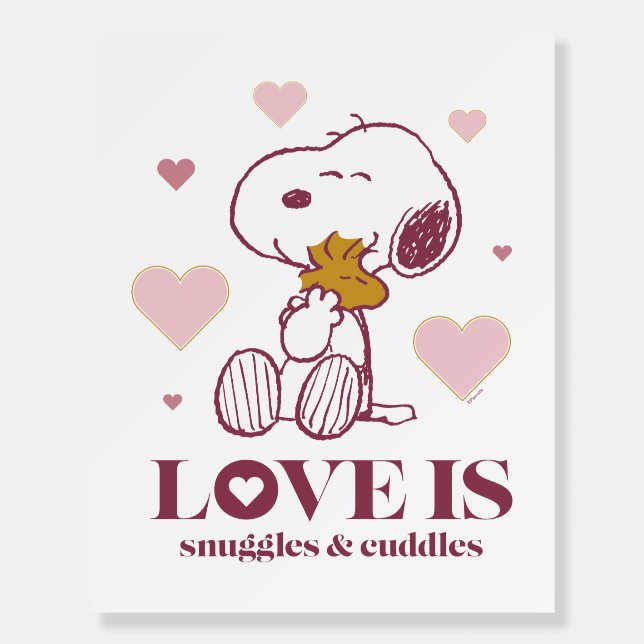 Snoopy & Woodstock - Love is Snuggles & Cuddles Foam Board (Front)