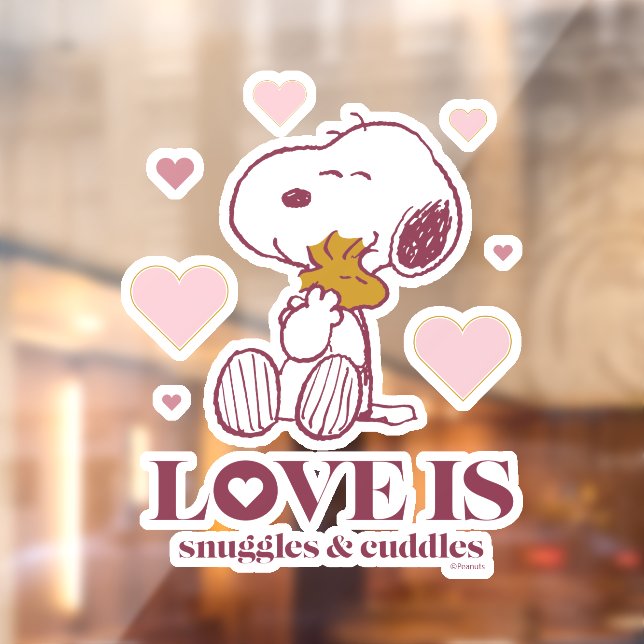 Snoopy & Woodstock - Love is Snuggles & Cuddles Window Cling (Sheet 2)