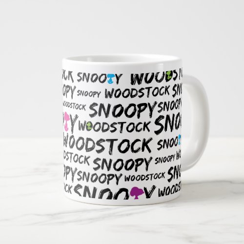 Snoopy  Woodstock Marker Text Pattern Giant Coffee Mug