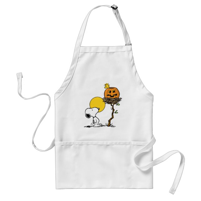 Snoopy & Woodstock Nest With Jack O' Lantern Adult Apron (Front)