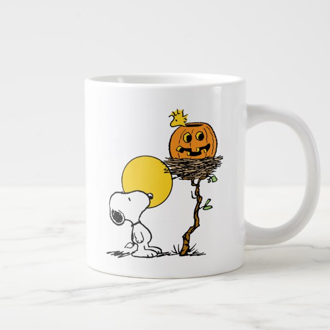 Snoopy & Woodstock Nest With Jack O' Lantern Giant Coffee Mug (Right)