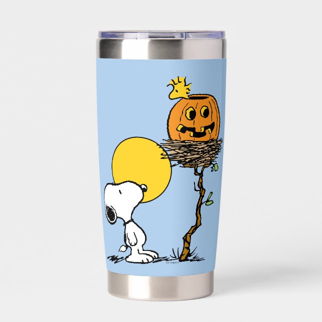 Snoopy & Woodstock Nest With Jack O' Lantern Insulated Tumbler (Front)