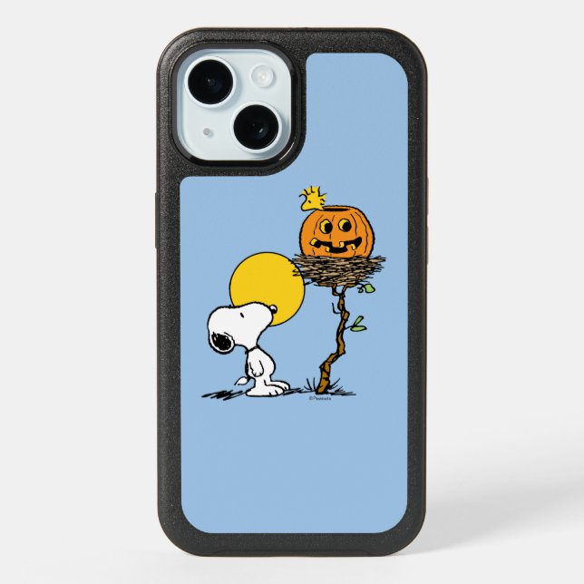 Snoopy & Woodstock Nest With Jack O' Lantern iPhone 15 Case (Back)