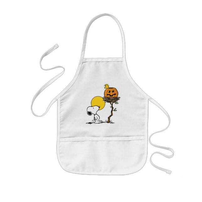 Snoopy & Woodstock Nest With Jack O' Lantern Kids' Apron (Front)