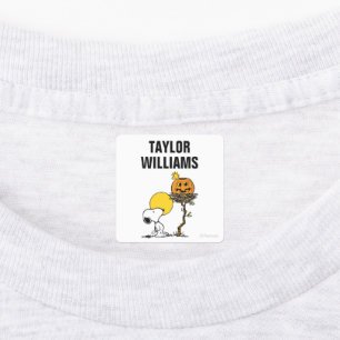 Snoopy & Woodstock Nest With Jack O' Lantern Kids' Labels