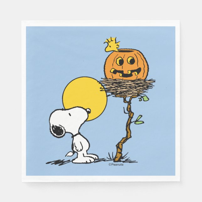 Snoopy & Woodstock Nest With Jack O' Lantern Napkins (Front)