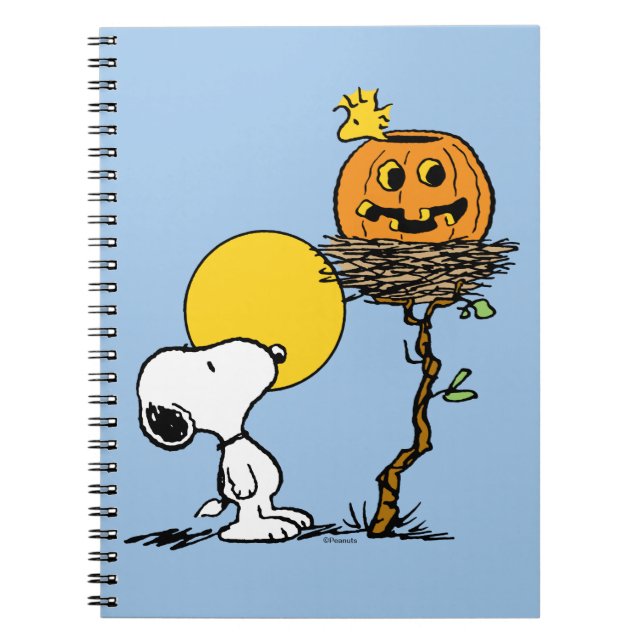 Snoopy & Woodstock Nest With Jack O' Lantern Notebook (Front)