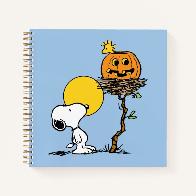 Snoopy & Woodstock Nest With Jack O' Lantern Notebook (Front)