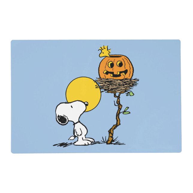 Snoopy & Woodstock Nest With Jack O' Lantern Placemat (Front)