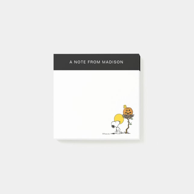 Snoopy & Woodstock Nest With Jack O' Lantern Post-it Notes (Front)