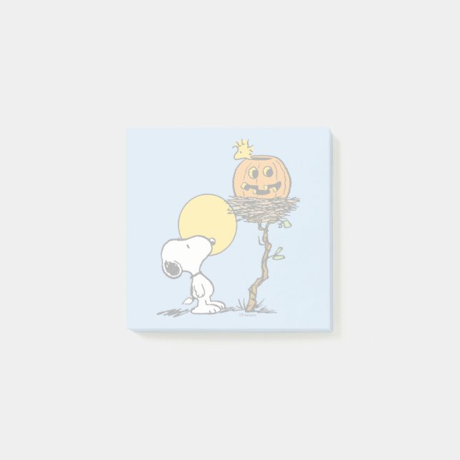 Snoopy & Woodstock Nest With Jack O' Lantern Post-it Notes (Front)