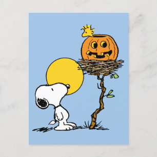 Snoopy & Woodstock Nest With Jack O' Lantern Postcard