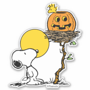 Snoopy & Woodstock Nest With Jack O' Lantern Sticker