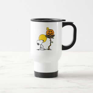 Snoopy & Woodstock Nest With Jack O' Lantern Travel Mug