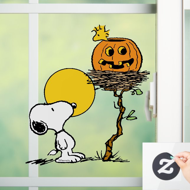 Snoopy & Woodstock Nest With Jack O' Lantern Window Cling (Home)