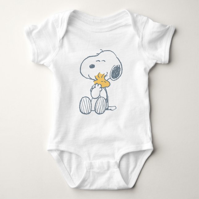 Snoopy & Woodstock | Over the Moon Baby Shower Bodysuit (Front)