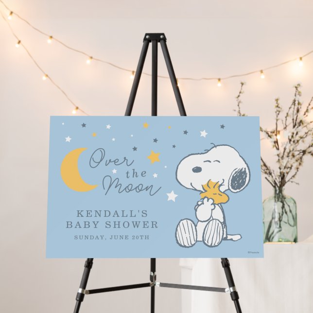 Snoopy & Woodstock | Over the Moon Baby Shower Foa Foam Board (In Situ (Stand))