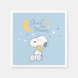 Snoopy & Woodstock Over the Moon Baby Shower Nap Napkins