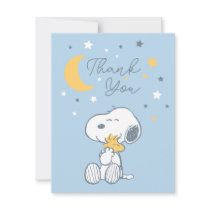 Snoopy & Woodstock | Over the Moon Baby Shower Tha Thank You Card