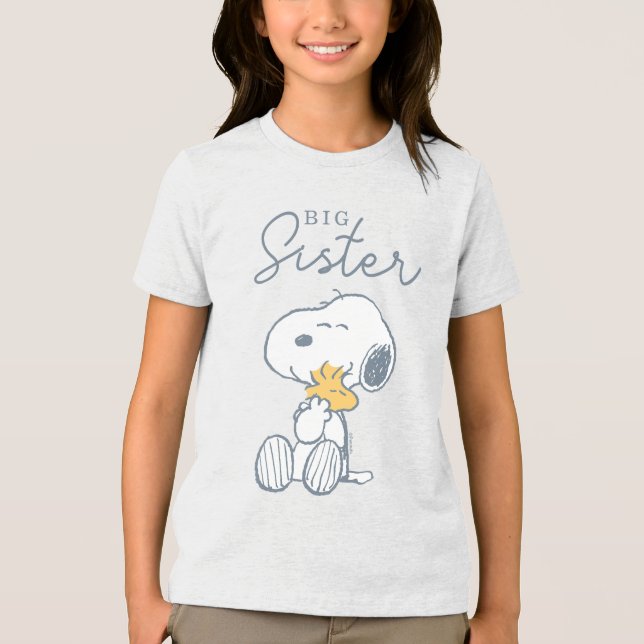 Snoopy & Woodstock | Over the Moon Baby Shower Tri-Blend Shirt (Front)