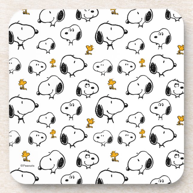 Snoopy & Woodstock Pattern Beverage Coaster (Front)