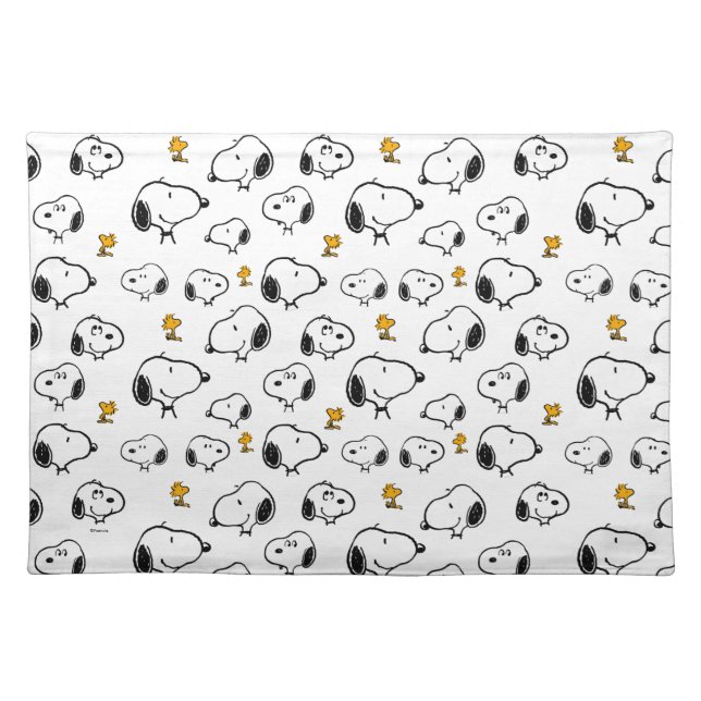Snoopy & Woodstock Pattern Cloth Placemat (Front)