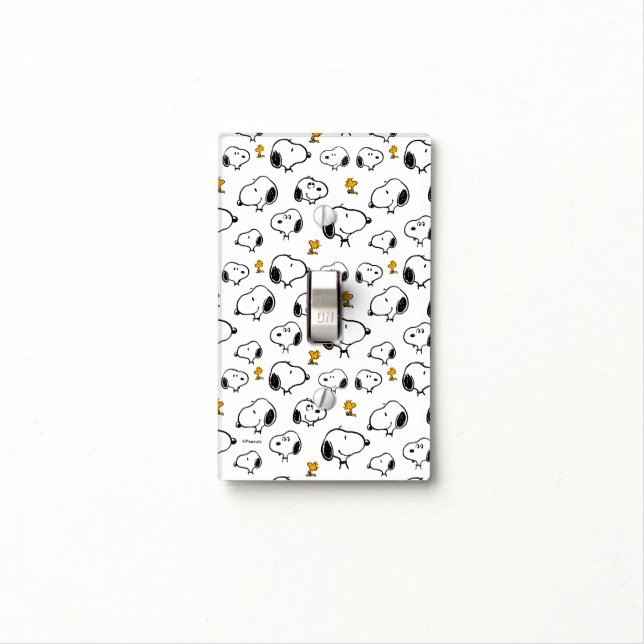 Snoopy & Woodstock Pattern Light Switch Cover (In Situ)