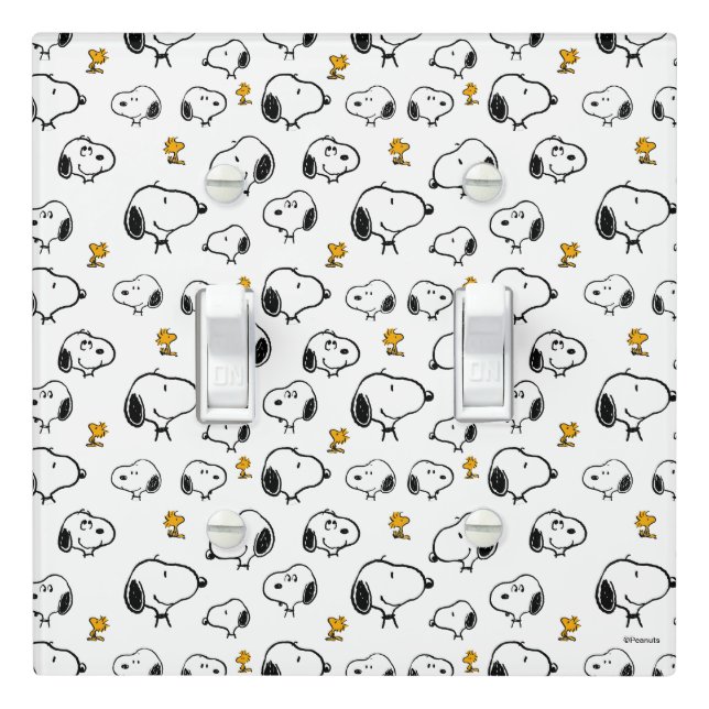 Snoopy & Woodstock Pattern Light Switch Cover (In Situ)