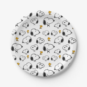 Snoopy & Woodstock Pattern Paper Plates